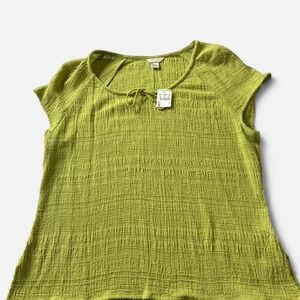 Christopher and Banks women's Blouse Short Sleeve Sz. L 100" cotton NWT